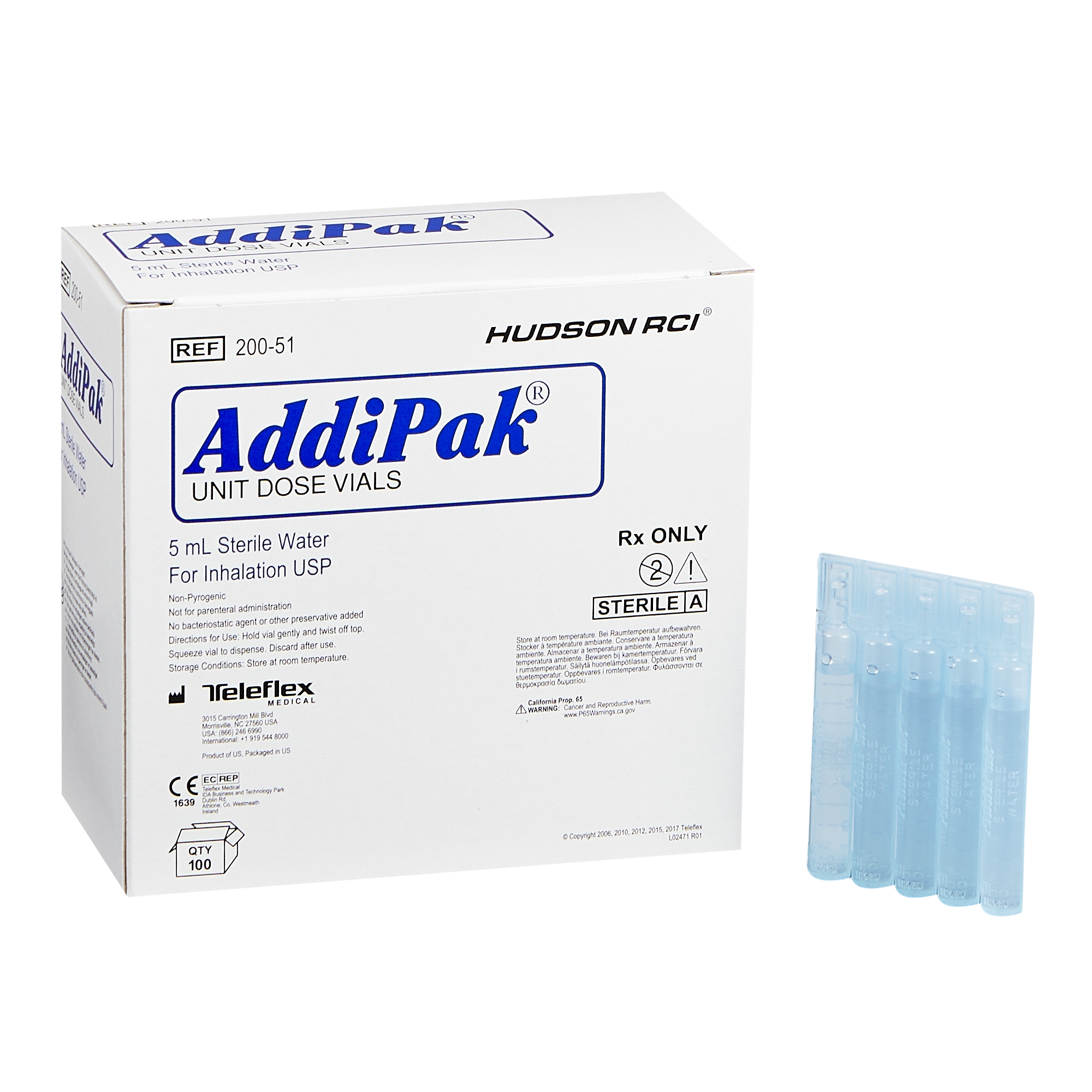 Water Addipak® Respiratory Therapy Solution Sterile Water Solution Unit Dose Vial 5 mL by Medline  ID HUD20051